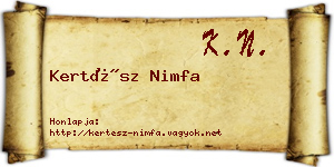 Kertész Nimfa névjegykártya